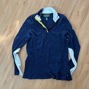 Lauren Active by Ralph Lauren ~ Colorblock Zip-Neck Pullover Women's XL